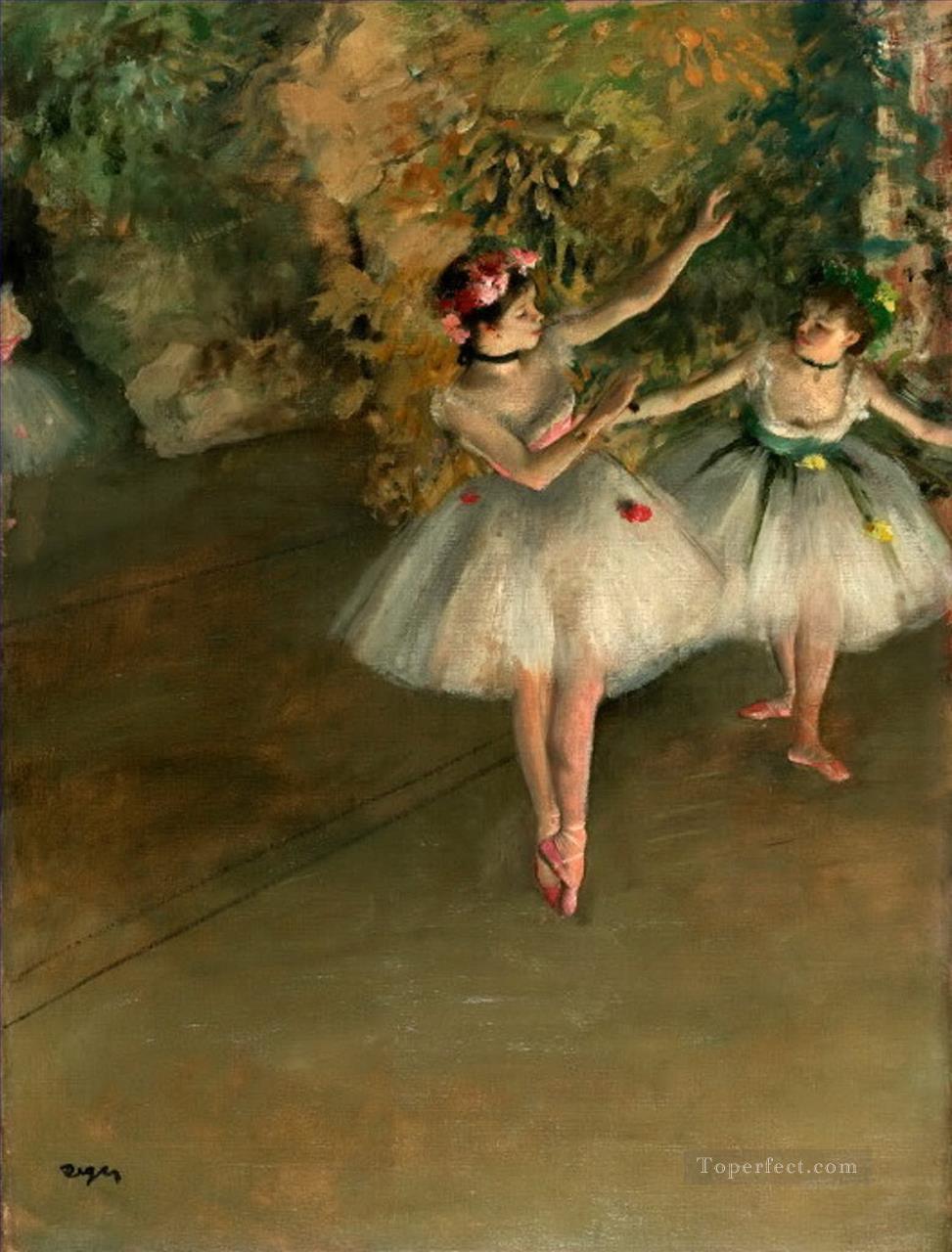 Two Dancers on Stage Edgar Degas Oil Paintings